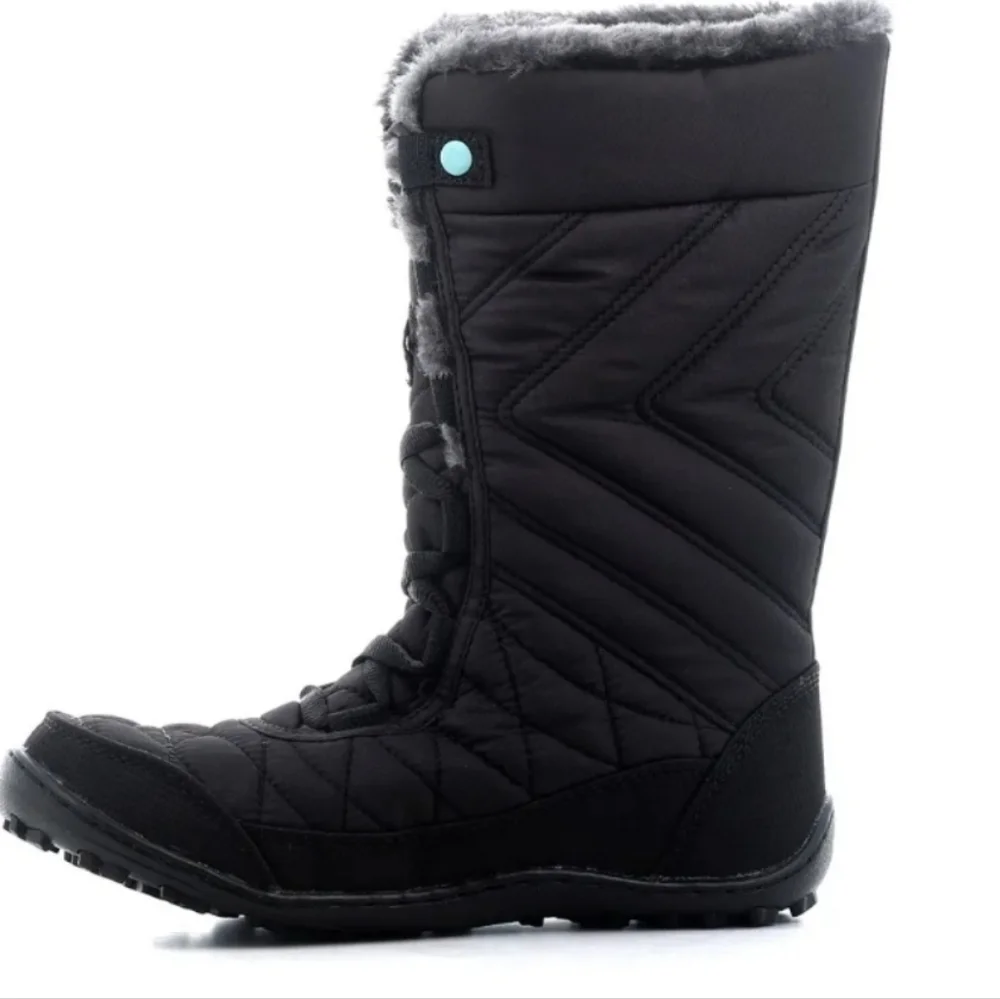 New Columbia Snow boots Minx Mid III Omni Heat  black Grey Girls 6 Women's 7 7.5